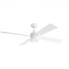 Kichler 330140WH - Lija 52 inch LED Ceiling Fan in White with Etched Cased Opal Glass