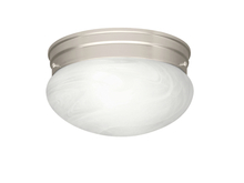 Kichler 8206NI - Ceiling Space 7.5" 1 Light Flush Mount with Alabaster Swirl Glass in Brushed Nickel (12 pack)