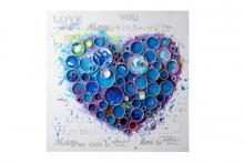  4DWA0111 - Work Of Heart Blue Mixed-Media Wall Art