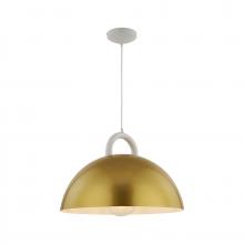  AC12001BR - Pantheon-1-Light Pendant-19.5"-Gold/White