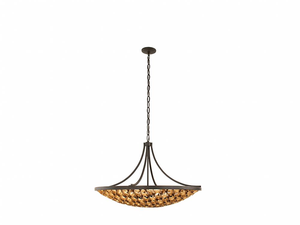 Ventura 8-Light Pendant in Matte Black and Gold