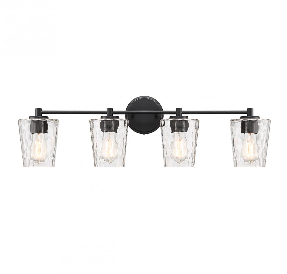 Ballas 4-Light Bathroom Vanity Light in Matte Black