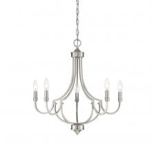  1-2005-5-SN - Auburn 5-Light Chandelier in Satin Nickel