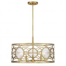  6-5065-5-322 - Balfour 5-Light Convertible Semi-Flush or Pendant in Warm Brass