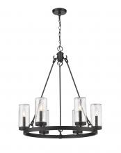  589-6BK - 6 Light Outdoor Chandelier