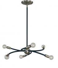 Framburg Limited Editions F-L1056 BN/MBLACK - 6-Light Brushed Nickel/Matte Black Eloise Chandelier