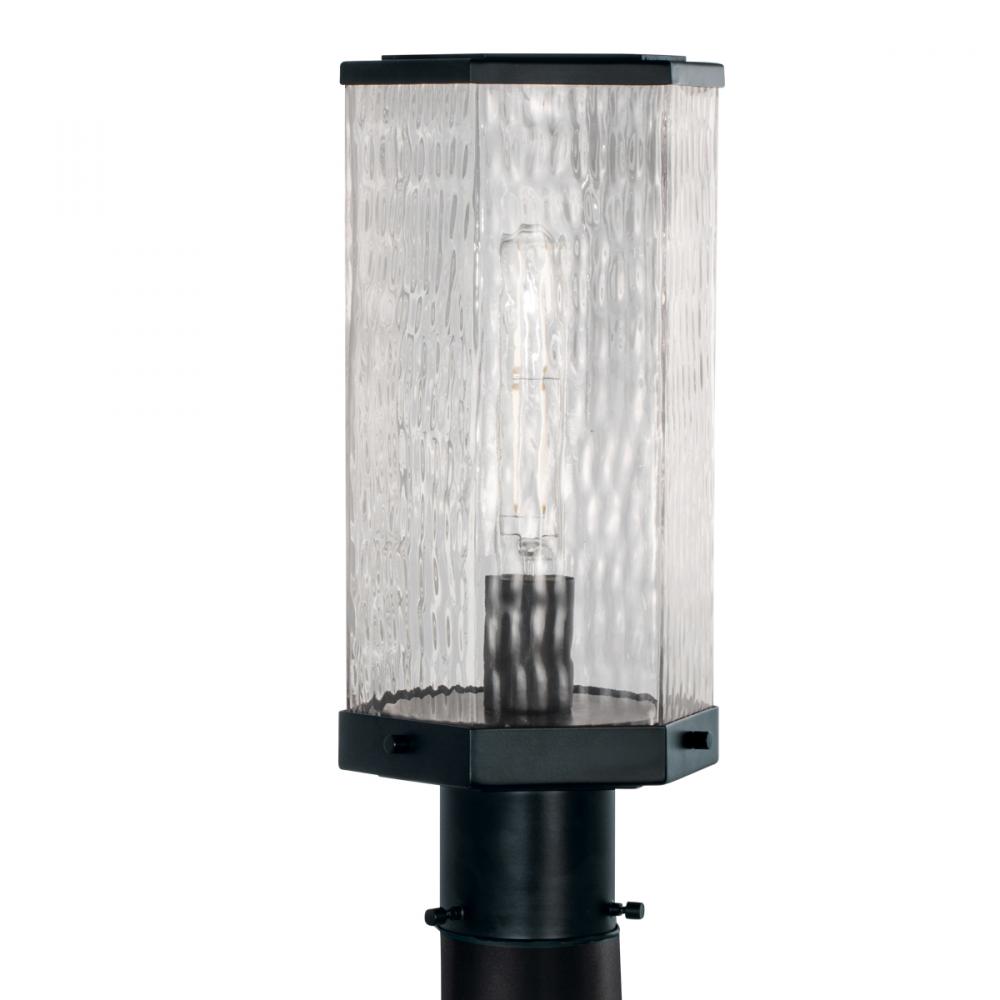 Polygon Outdoor Post Lantern Light - Matte Black