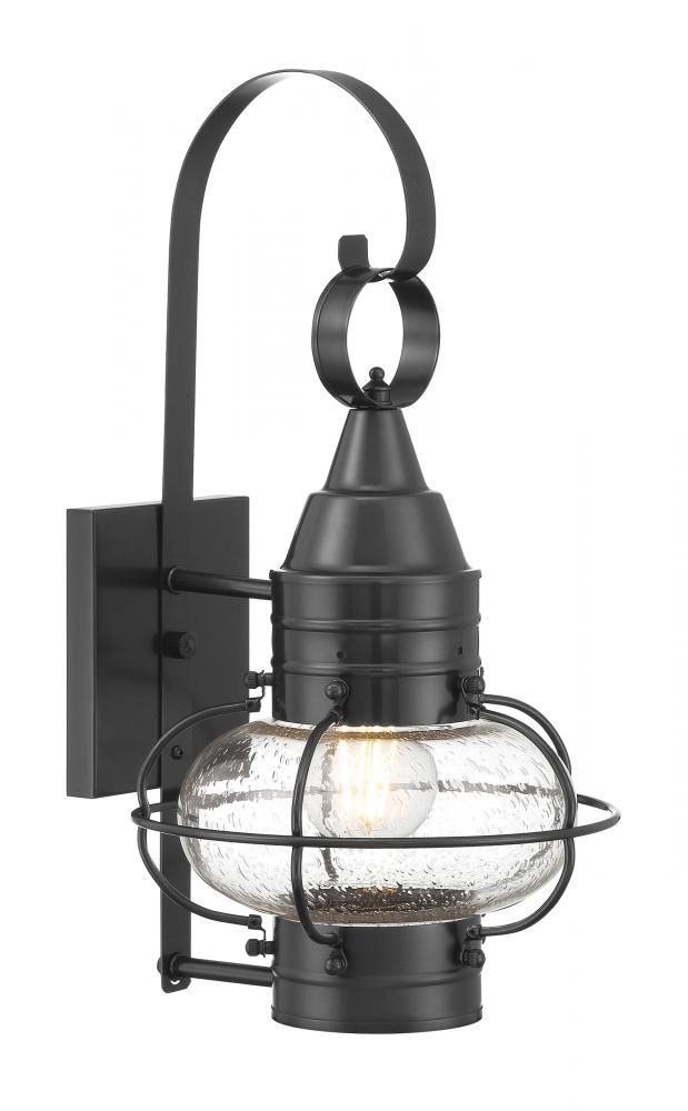 Classic Onion Outdoor Wall Light - Gun Metal with Seeded Glass