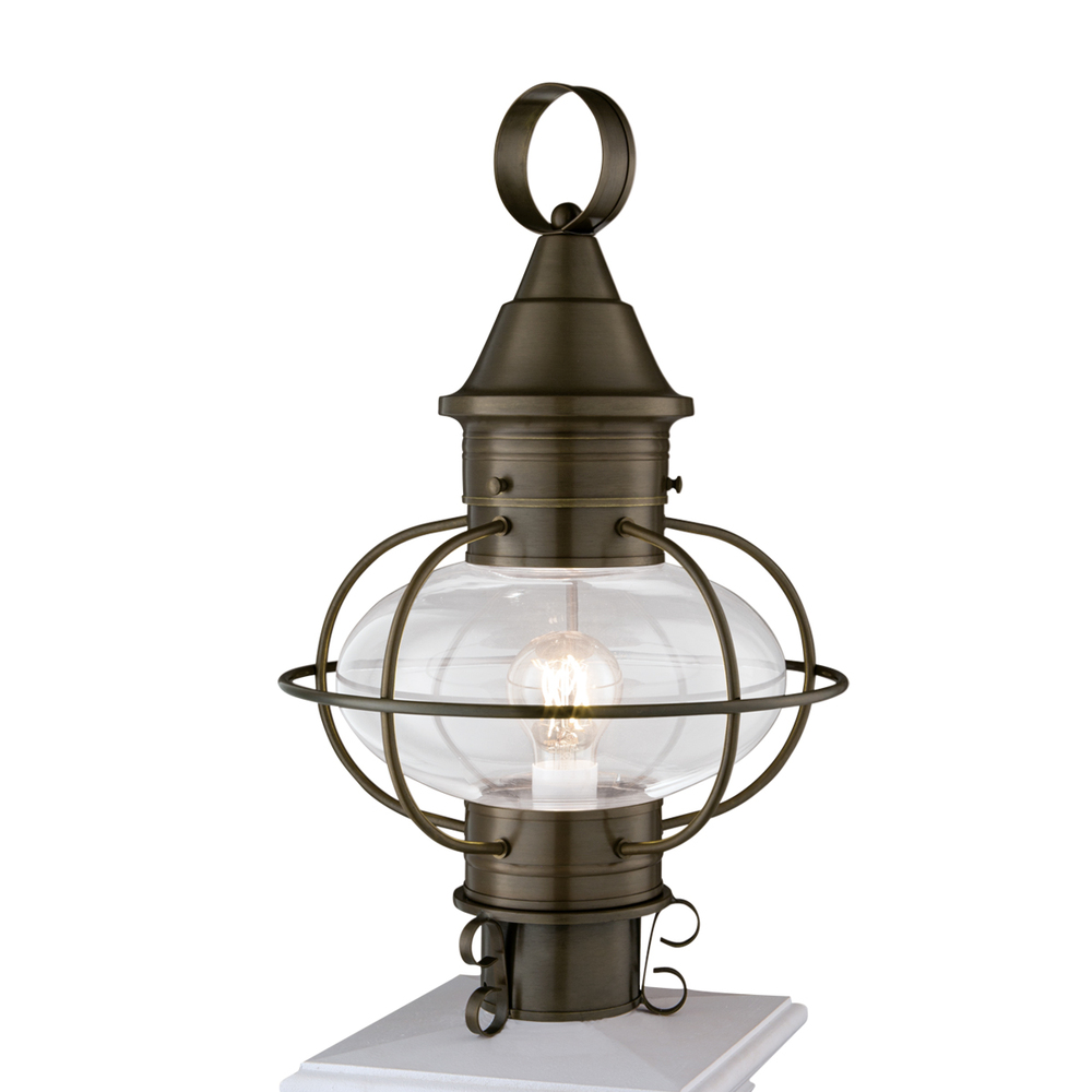 Classic Onion Outdoor Post Lantern - Sienna with Clear Glass