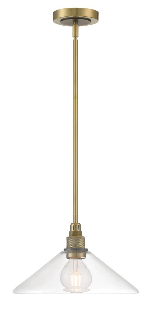 Charis Single Light Pendant - Antique Brass with Oil Rubbed Bronze
