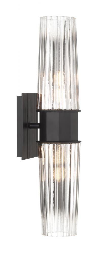 Icycle Double Wall Sconce - Matte Black