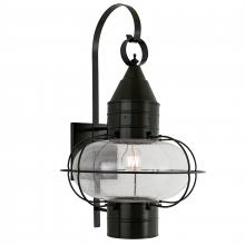  1509-BL-SE - Classic Onion Outdoor Wall Light - Black with Seeded Glass