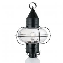 Norwell 1510-BL-SE - Classic Onion Outdoor Post Light - Black with Seeded Glass
