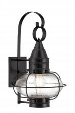 Norwell 1512-BL-SE - Classic Onion Outdoor Wall Light - Black with Seeded Glass