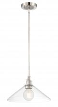 Norwell 6331-PNBN-CL - Charis Single Light Pendant - Polished Nickel with Brushed Nickel