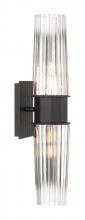 Norwell 9759-MB-CLGR - Icycle Double Wall Sconce - Matte Black