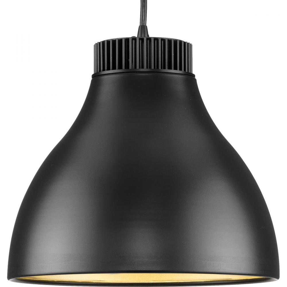 Radian LED Collection  Modern Matte Black Metal Pendant