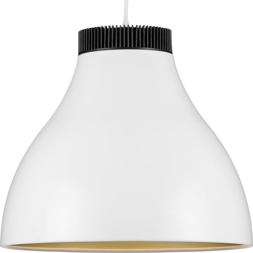 Radian LED Collection  Modern Satin White Metal Pendant