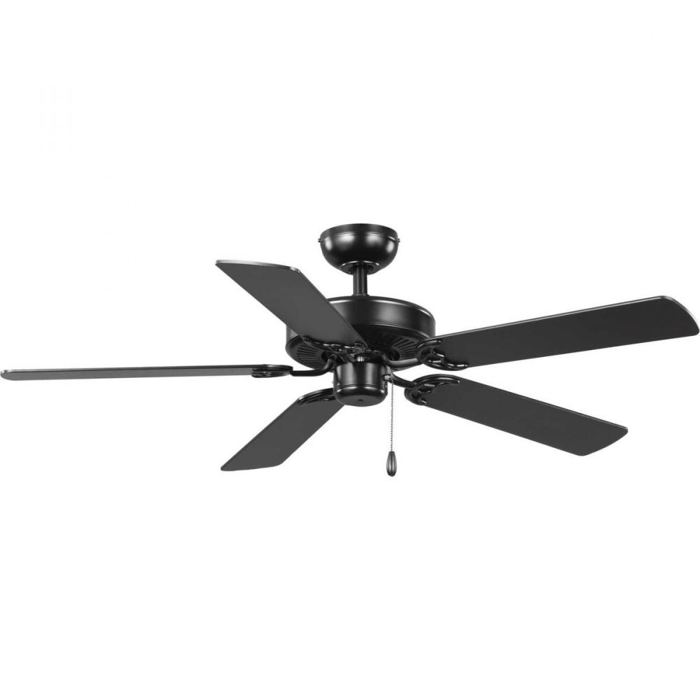 AirPro 52-Inch Matte Black 5-Blade AC Motor Traditional Ceiling Fan
