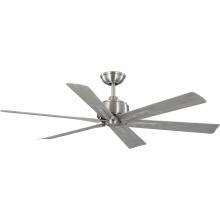  P250100-009 - Brazas Collection 56 in. Six-Blade Brushed Nickel Transitional Ceiling Fan