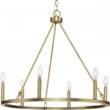 Progress P400313-163 - Gilliam Collection Six-Light Vintage Brass New Traditional Chandelier