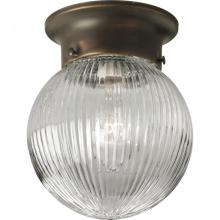 Progress P3599-20 - One-Light Glass Globe 6-3/8" Close-to-Ceiling