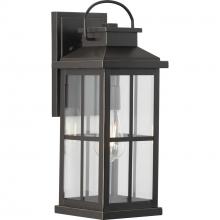 Progress P560266-020 - Williamston Collection One-Light Antique Bronze and Clear Glass Transitional Style Large Outdoor Wal