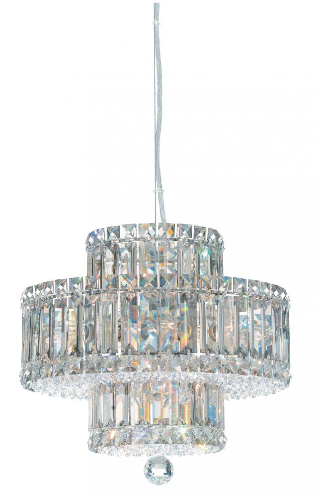 Plaza 9 Light 120V Pendant in Polished Stainless Steel with Clear Radiance Crystal