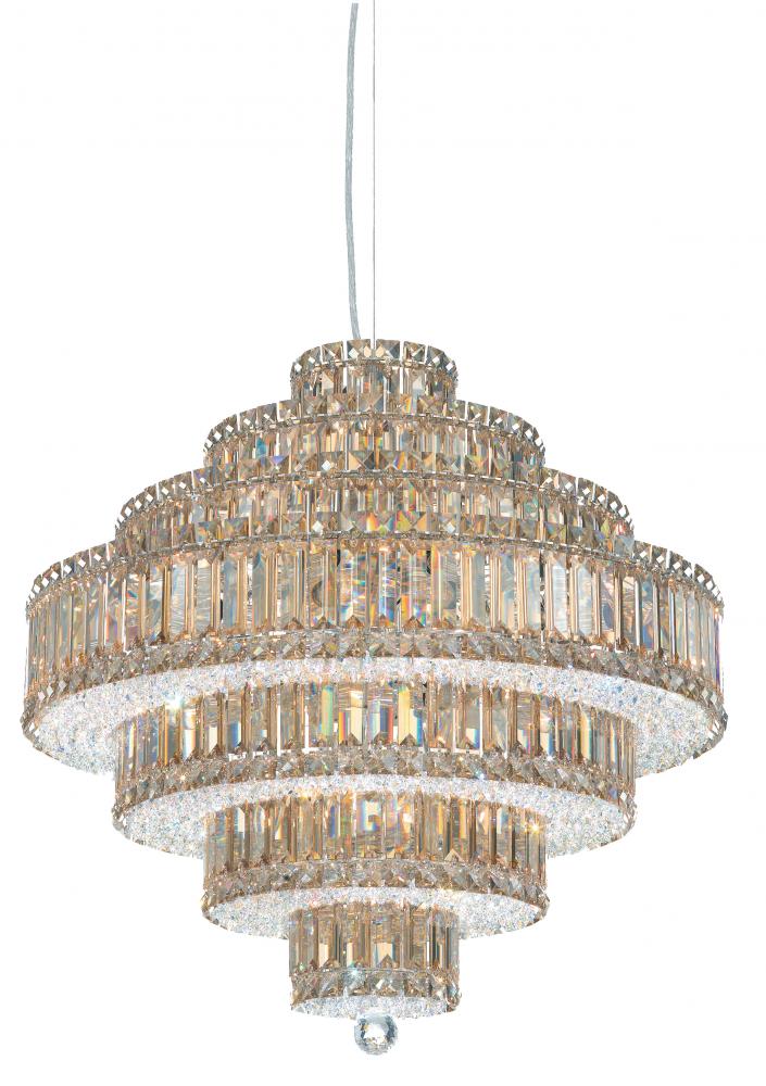 Plaza 25 Light 120V Pendant in Polished Stainless Steel with Clear Radiance Crystal