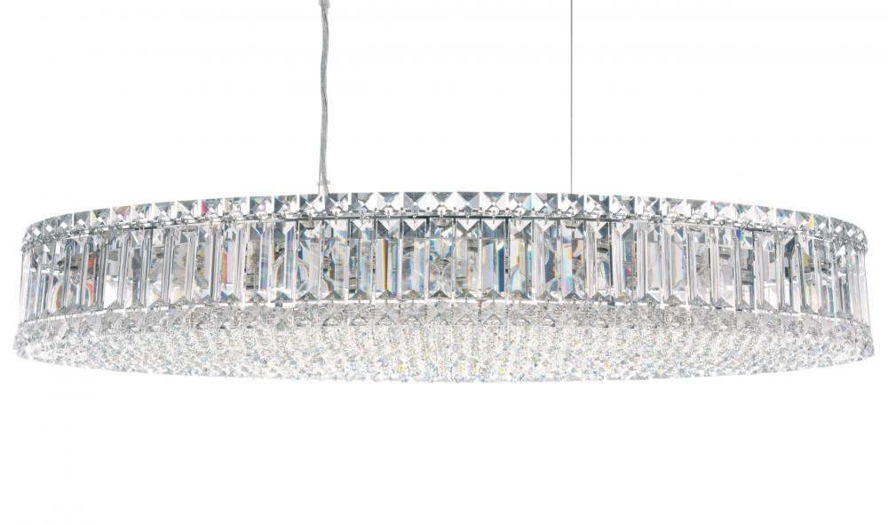 Plaza 16 Light 120V Linear Pendant in Polished Stainless Steel with Clear Radiance Crystal