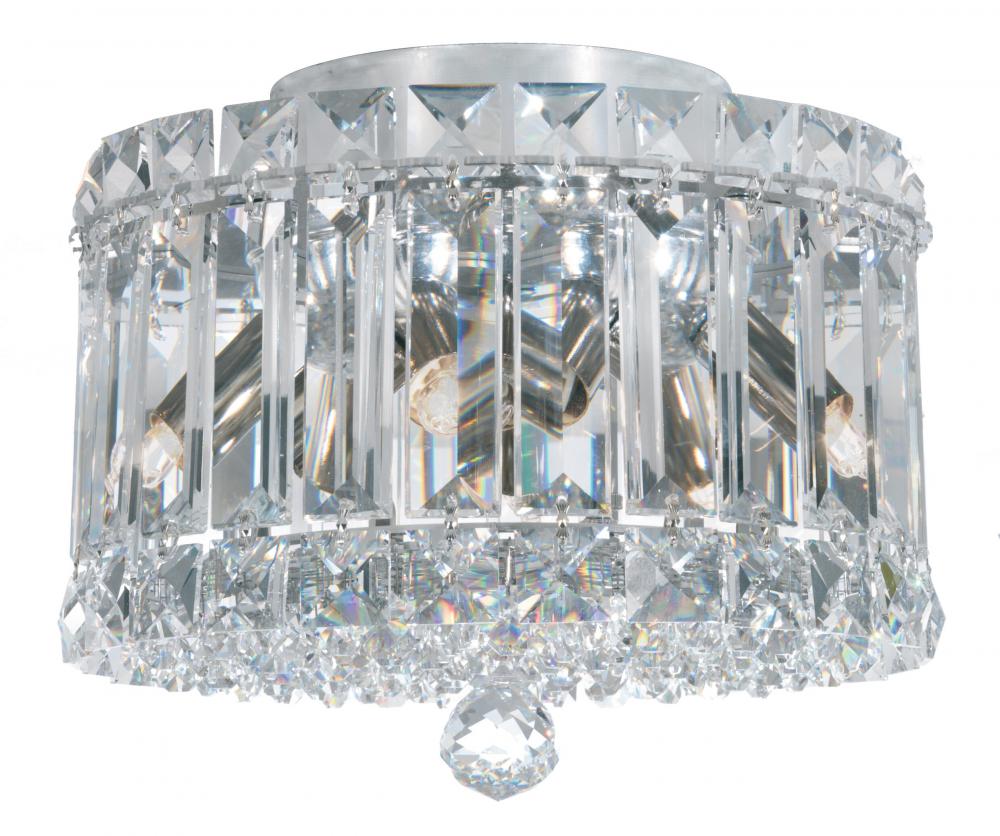 Plaza 4 Light 120V Flush Mount in Polished Stainless Steel with Clear Radiance Crystal