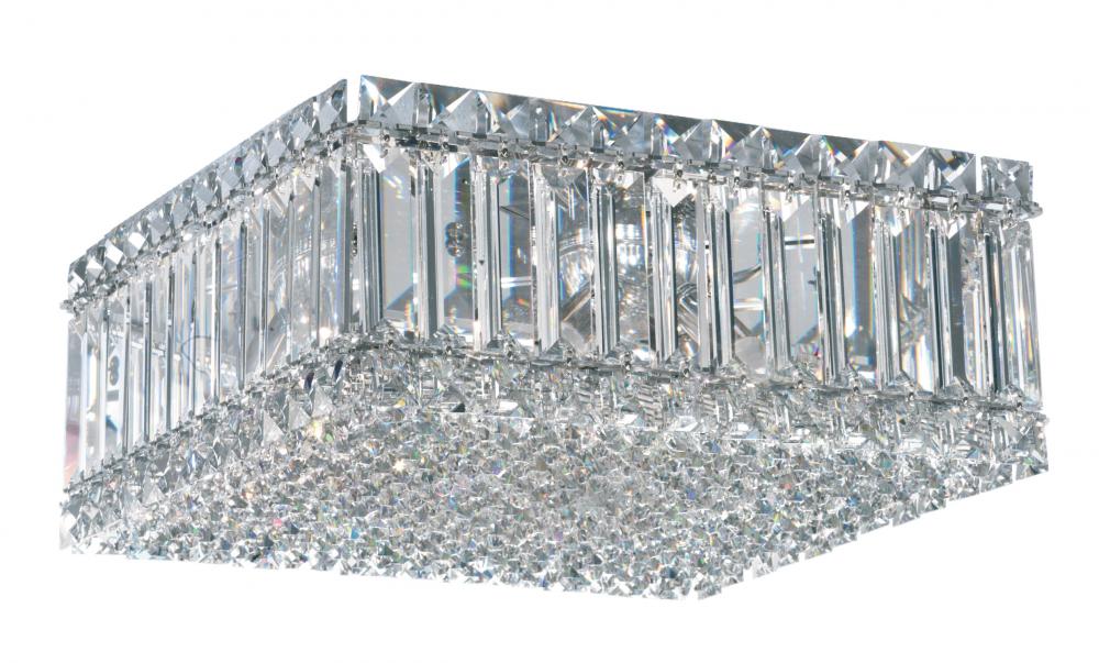 Quantum 4 Light 120V Flush Mount in Polished Stainless Steel with Clear Radiance Crystal