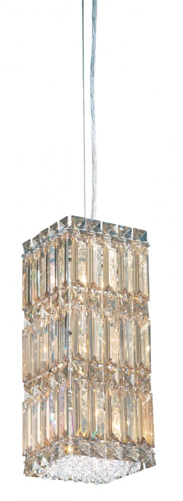 Quantum 6 Light 120V Mini Pendant in Polished Stainless Steel with Clear Radiance Crystal