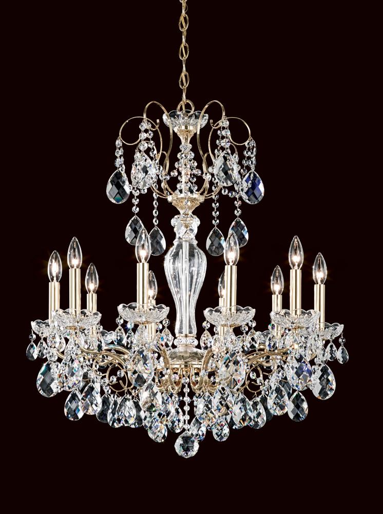 Sonatina 10 Light 120V Chandelier in Heirloom Bronze with Clear Heritage Handcut Crystal
