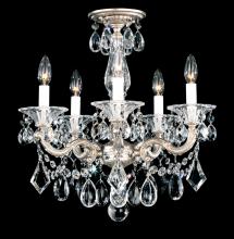 Schonbek 1870 5345-83S - La Scala 5 Light 120V Semi-Flush Mount or Chandelier in Florentine Bronze with Clear Crystals from