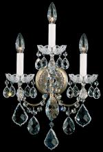  3652-40H - New Orleans 3 Light 120V Wall Sconce in Polished Silver with Clear Heritage Handcut Crystal