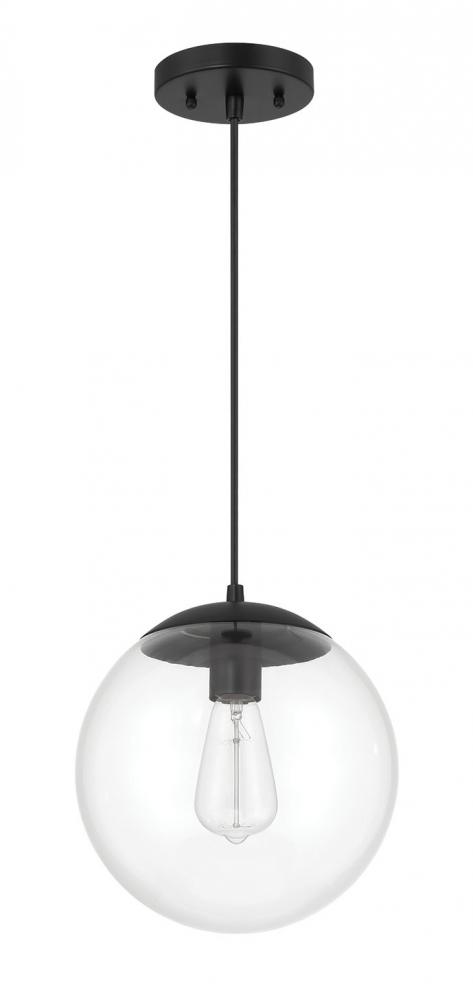 Gaze 10" 1 Light Pendant in Flat Black