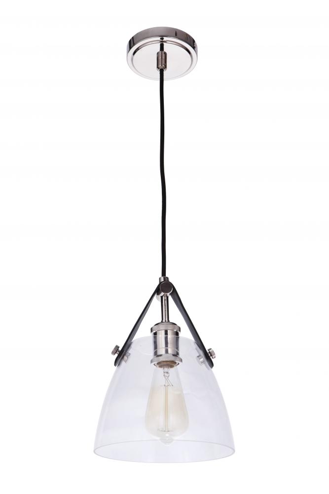 Hagen 1 Light Pendant in Polished Nickel