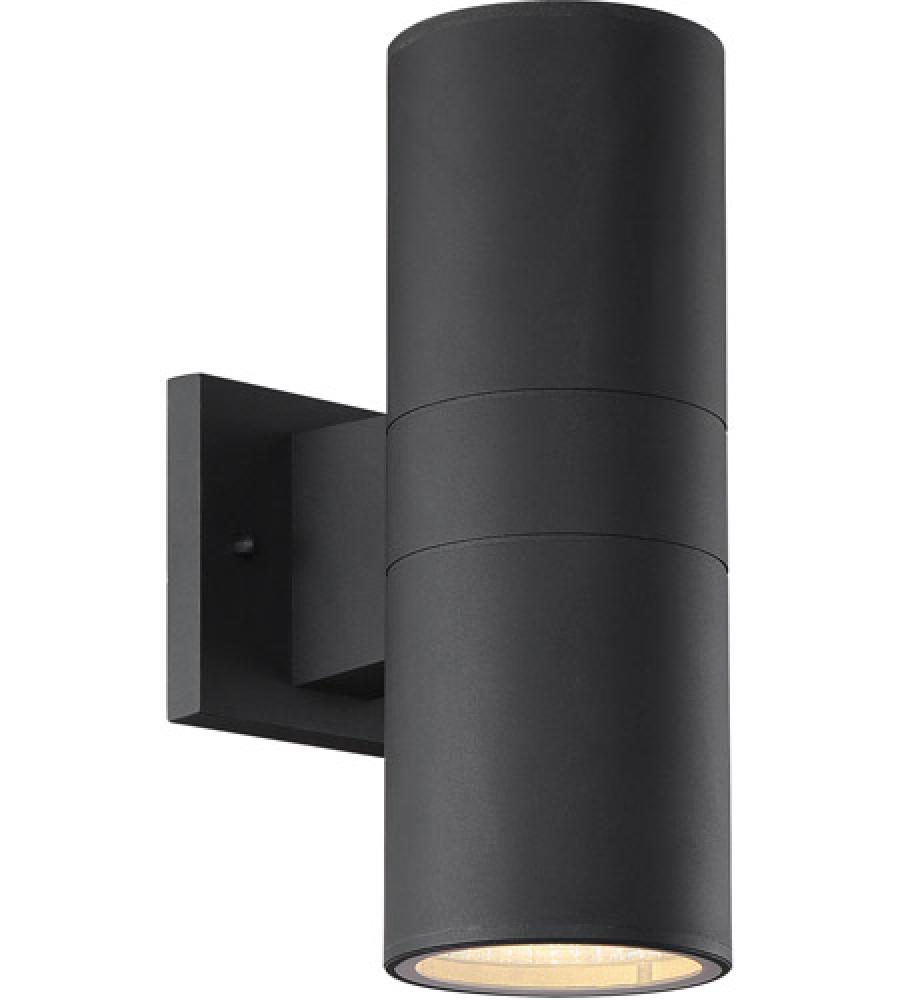 Pillar 1 Light Up/Down Outdoor LED Wall Lantern in Textured Black