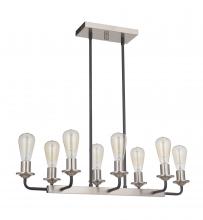  50378-FBBNK - Randolph 8 Light Island in Flat Black/Brushed Polished Nickel