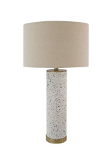 Craftmade 86248 - BL47LTX, Terrazzo and Antique Brass Base with Off White Hardback Shade