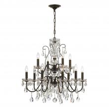  3029-EB-CL-MWP - Butler 12 Light Hand Cut Crystal English Bronze Chandelier