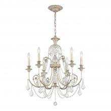  5116-OS-CL-I - Regis 6 Light Clear Italian Crystal Olde Silver Chandelier