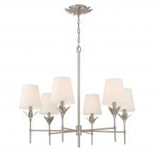 Crystorama 568-SA - Broche 6 Light Antique Silver Chandelier