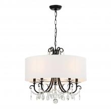  6625-MK-CL-MWP - Othello 5 Light Matte Black Chandelier