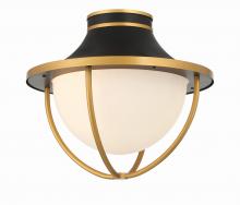  ATL-700-MK-TG - Atlas 2 Light Matte Black + Textured Gold Outdoor Semi Flush Mount