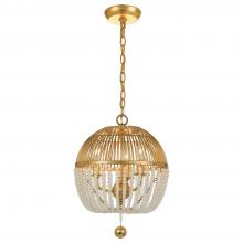  DUV-623-GA - Duval 3 Light Antique Gold Mini Chandelier