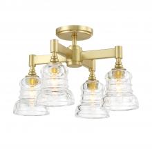  GRG-1045-AG - Gregory 4 Light Aged Brass Semi Flush Mount