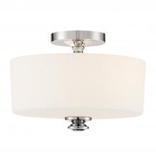  TRA-A3302-PN - Travis 2 Light Polished Nickel Semi Flush Mount