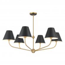  XAV-B9316-VG-MK - Xavier 6 Light Vibrant Gold + Matte Black Chandelier